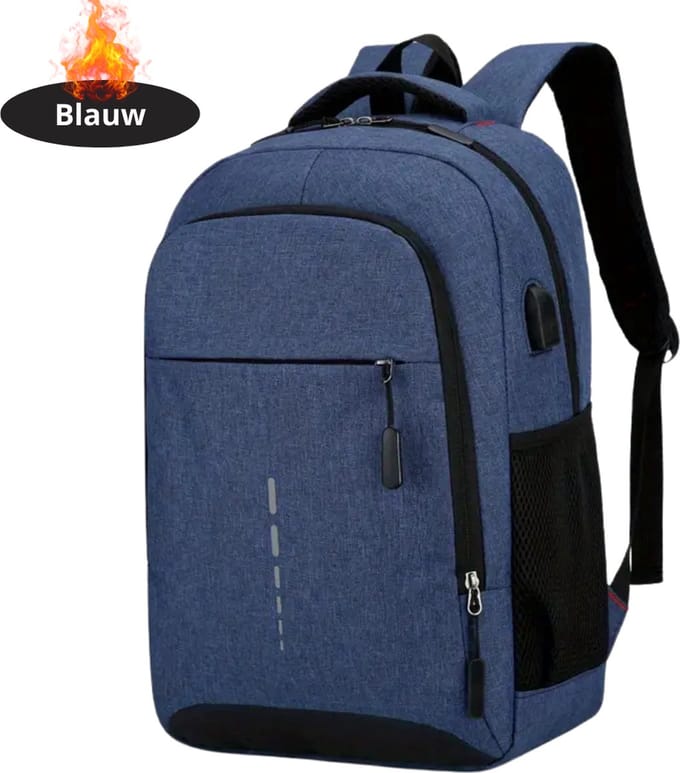 Nivard Rugzak - Dames - Heren - Meisje - Jongens - Backpack - Schooltas - Laptoptas - Blauw