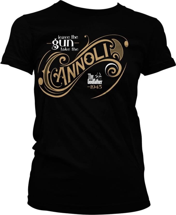 The Godfather Dames Tshirt -M- Leave The Gun, Take The Cannoli Zwart