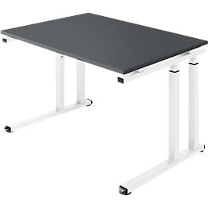 Schäfer Shop  Select Bureautafel SET UP, C-poot onderstel, 1200x800, grafiet/wit