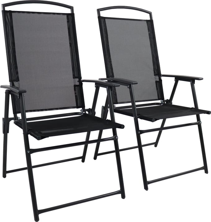 2-delige set tuinstoel hoge rug textilene balkonstoel camping klapstoel