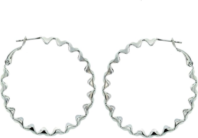 Behave - Oorringen zilverkleur 4 cm - Nikkelvrij