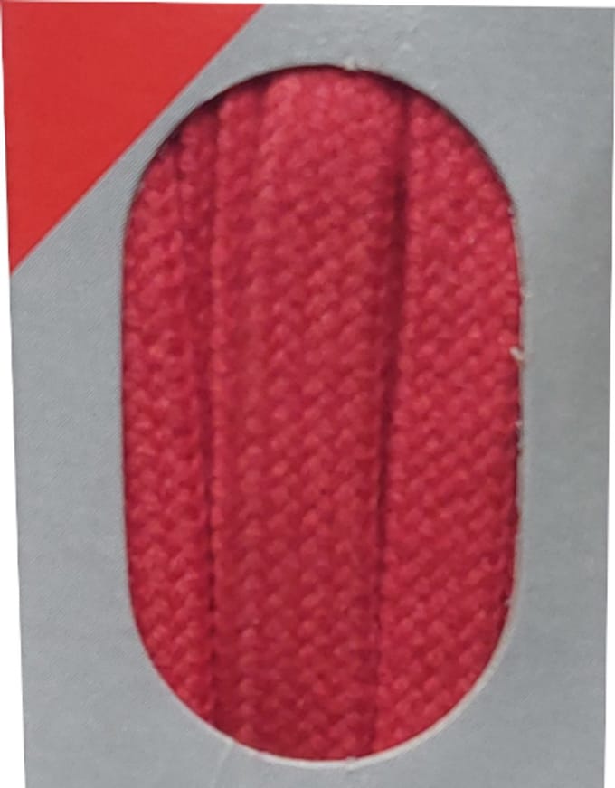 Bob Veter - Rood - Plat - Lengte 90 cm - Breedte 7 mm - Schoenveter