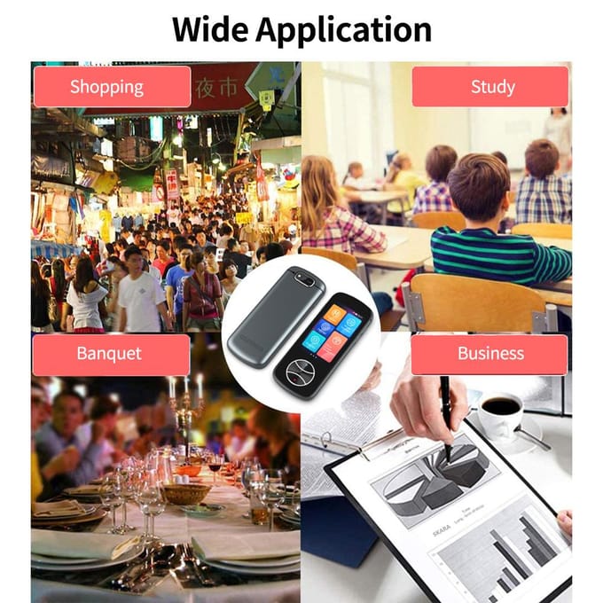 V10 Smart Translator Ondersteuning online/offline/fotovertaling 3 inch touchscreen aluminiumlegering grijs