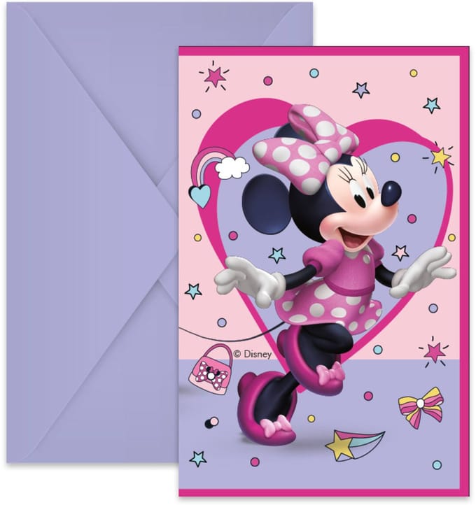 Uitnodigingen FSC Minnie Mouse - 6 stuks