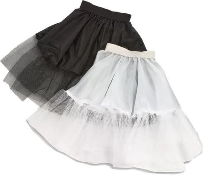 Zwarte petticoat 55cm