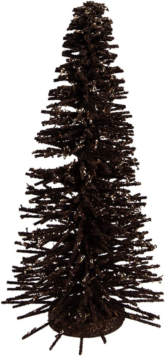 Clayre & Eef Kerstdecoratie Beeld Kerstboom Ø 17x30 cm Bruin Hout