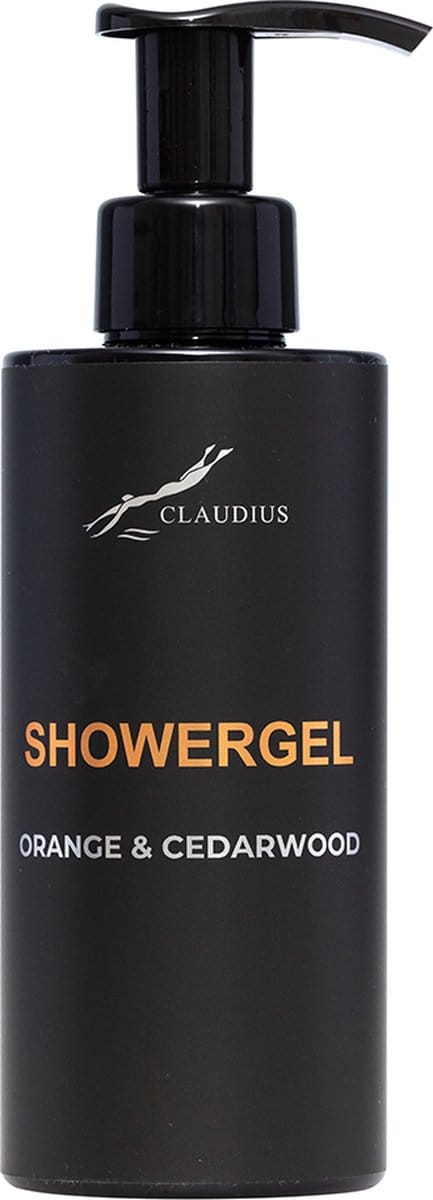 Showergel Sweet Orange & Cedarwood 300 ml - met pomp - zwarte fles - Douchegel