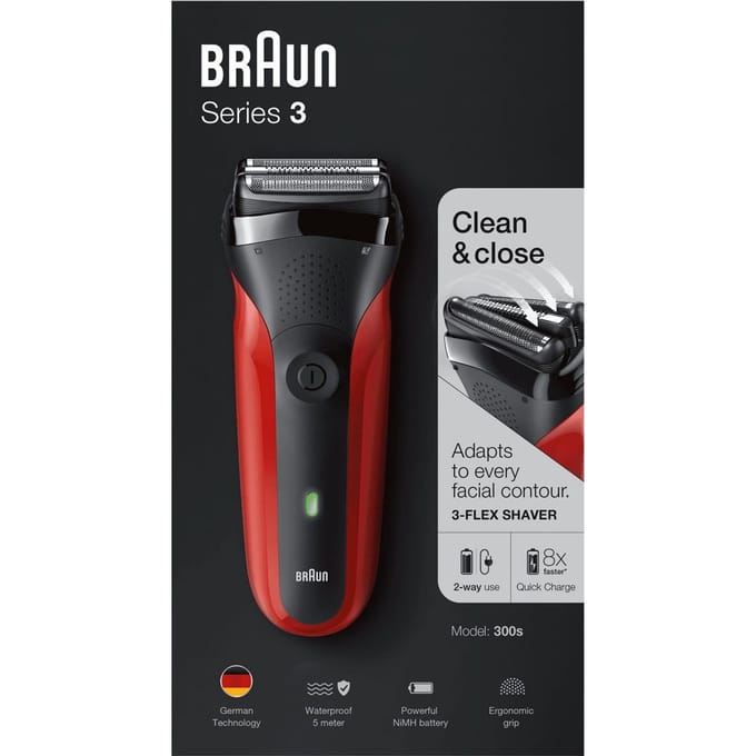 Braun Series 3 300s - Elektrisch Scheerapparaat Mannen - Rood