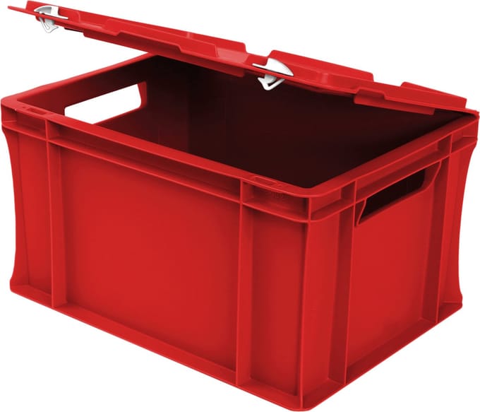 Alpac Stapelbak met deksel - Opbergbak - 400 x 300 x 240 mm - 20L - Rood