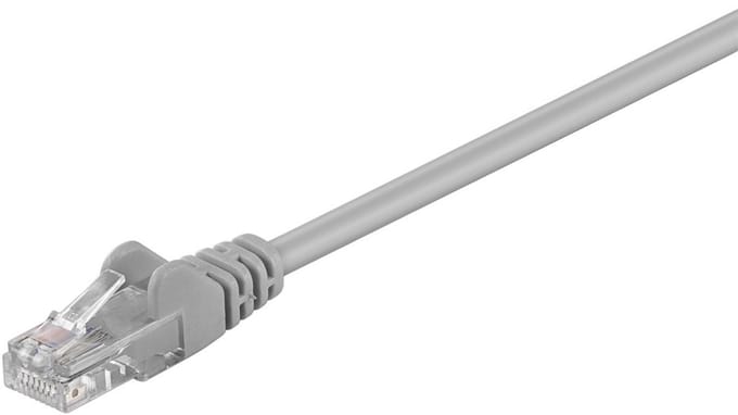 Goobay CAT 5e netwerkkabel, U/UTP, grijs, 15 m, met koper beklede aluminium geleider (CCA)