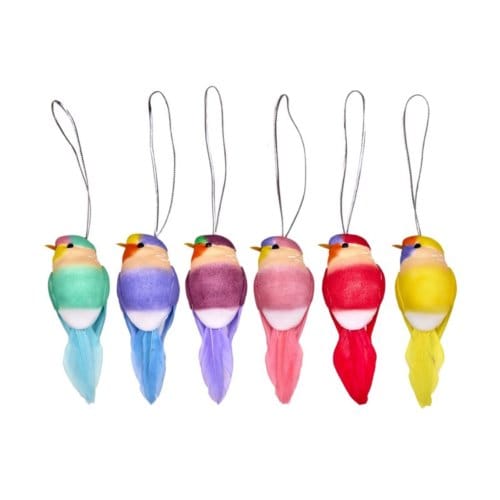 Rice kerst hanger birds, assorti