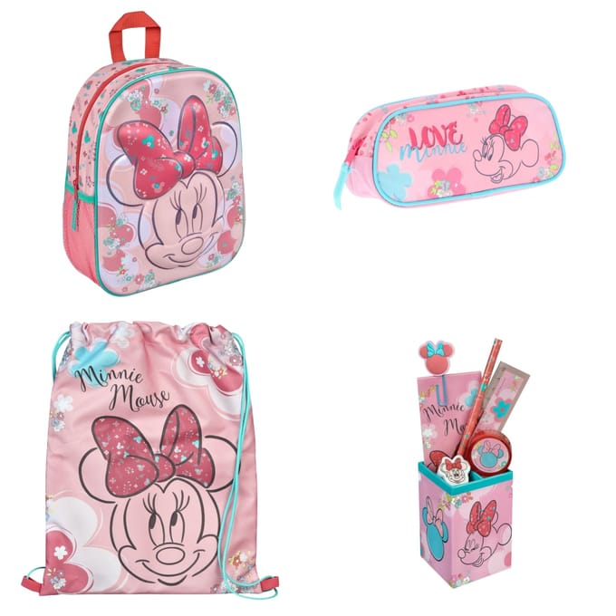 Minnie Mouse schoolset; rugzak, etui, gymtas en schrijfwarenset