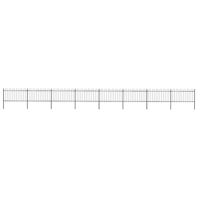 vidaXL - Tuinhek - met - ringtop - staal - 1339x100 - cm - zwart