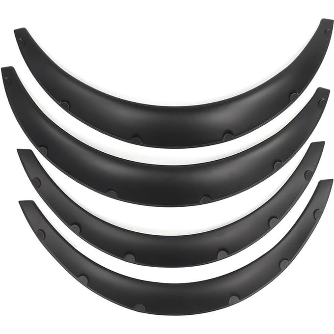 4 stuks Flexibele Spatbordverbreders Brede Wielkasten Spatschermen Mat Zwart Universele Auto Onderdelen gray