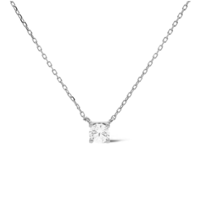 Karma Collier Klassiek Ronde Steen Crystal Zilver