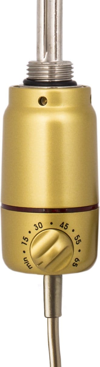 Radiatorconnect elektrisch verwarmingselement GT Brass met elektronische thermostaat 150 Watt.