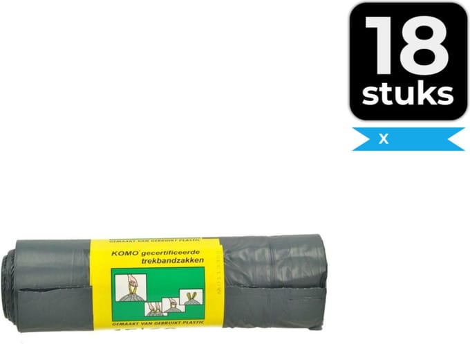 KOMO Afvalzakken met trekband - 60 l - 270 stuks