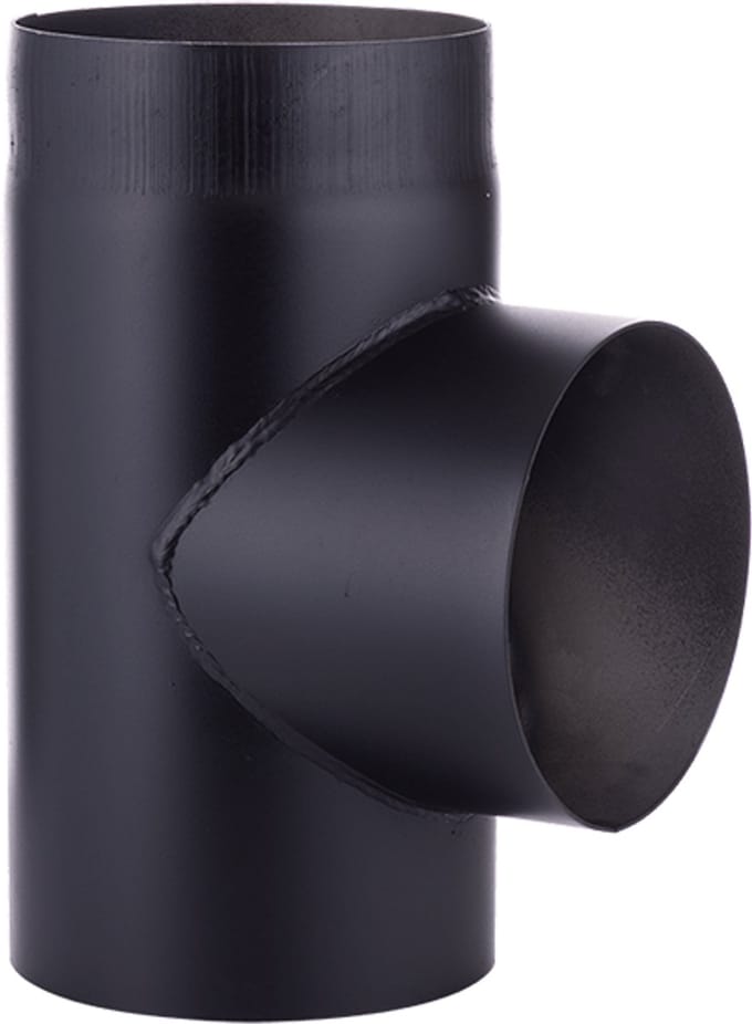 T-stuk 90° Ø180 2mm zwart.