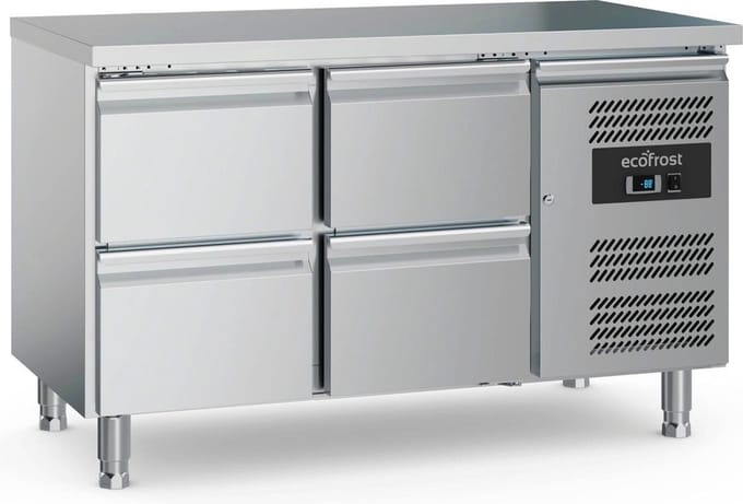Ecofrost Koelwerkbank - 282L - 4 Laden - +2°C/+8°C - Geforceerd - 1360x700x850mm