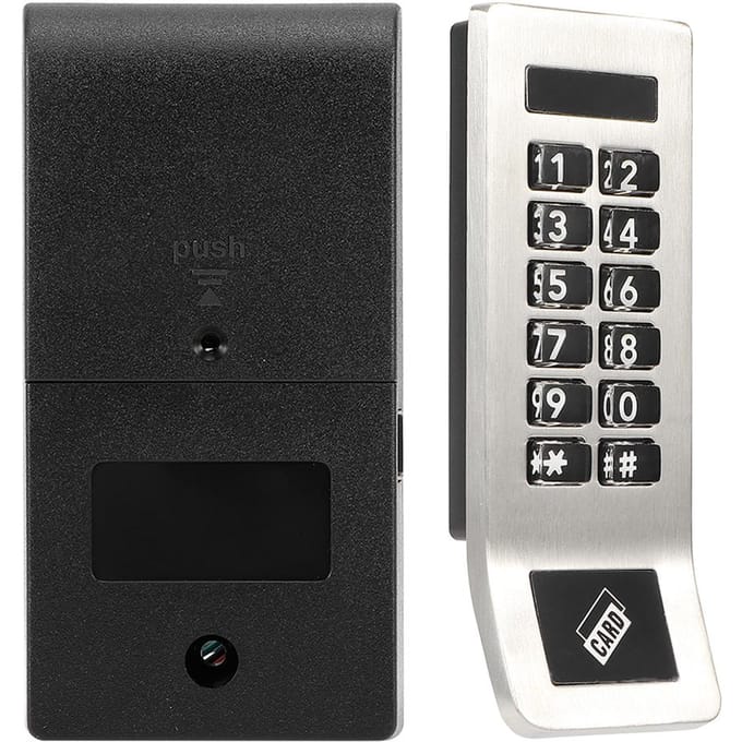 Digitaal Toetsenbord Elektronisch Cijfercode Slot Huisbeveiliging Kaart Wachtwoord Deurslot voor Sauna Locker gray