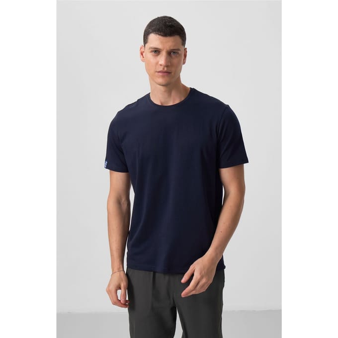 Heren Katoen Elastaan Rondhals T-Shirt