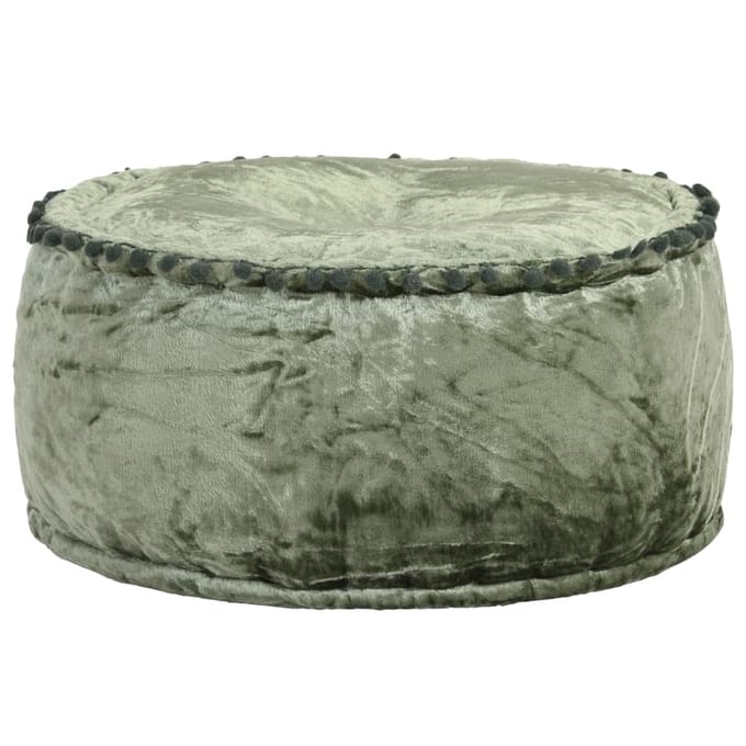vidaXL - Poef - rond - 40x20 - cm - fluweel - groen