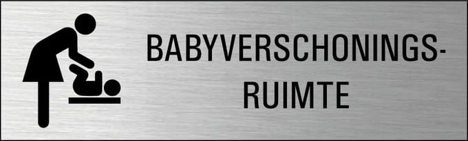 Babyverschoningsruimte deurbordje met zelfklevende strip