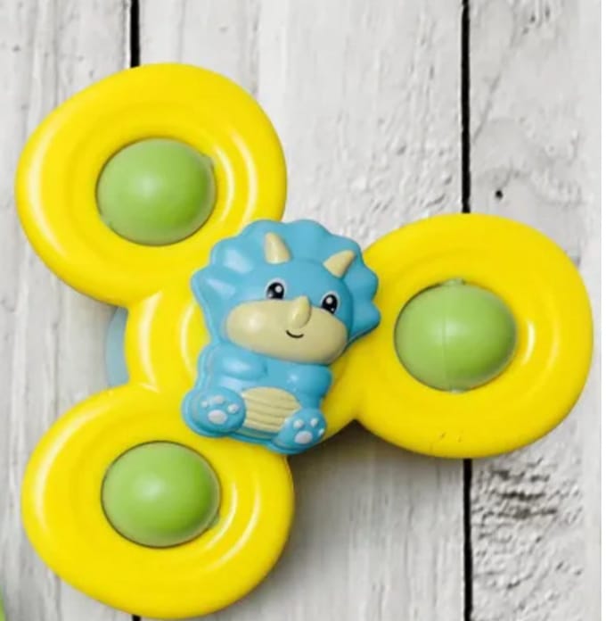 Dino spinner met rammelaar x 3 sort - bath toy - bath speelgoed- dino rammelaar en spinner - fun spinner