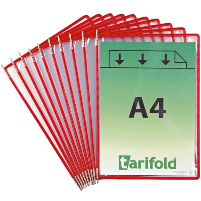 Zichtpaneel Tarifold A4 verticaal rood 10 stuks