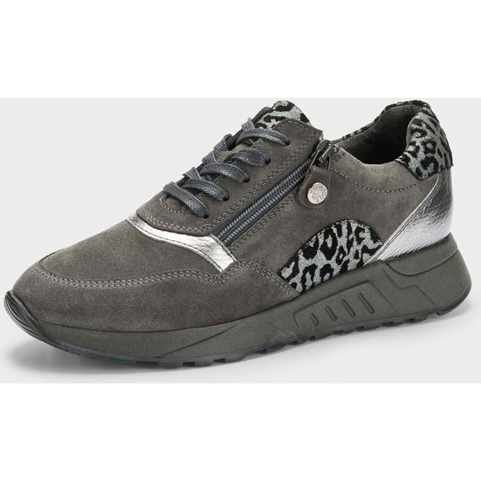 Sneakers van leer van wild - grijs - Gr. 38 van Goldner Fashion