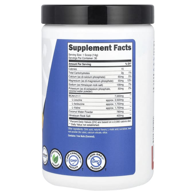 Nutricost, Performance Athlétique, BCAA+, Limonade Framboise, 15,4 oz (432 g)