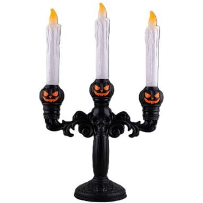 Skelet kandelaar met 3 LED kaarsen Feestkleding