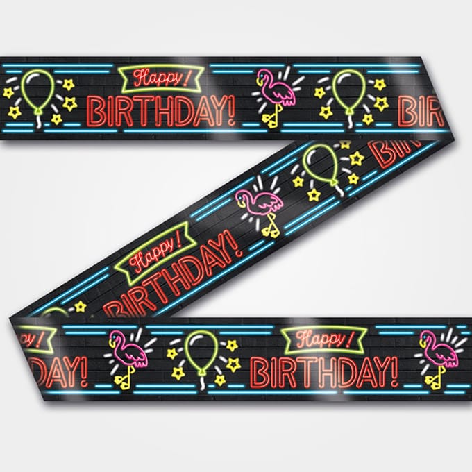 Paperdreams - Neon Party Tape - Happy Birthday (12 m)