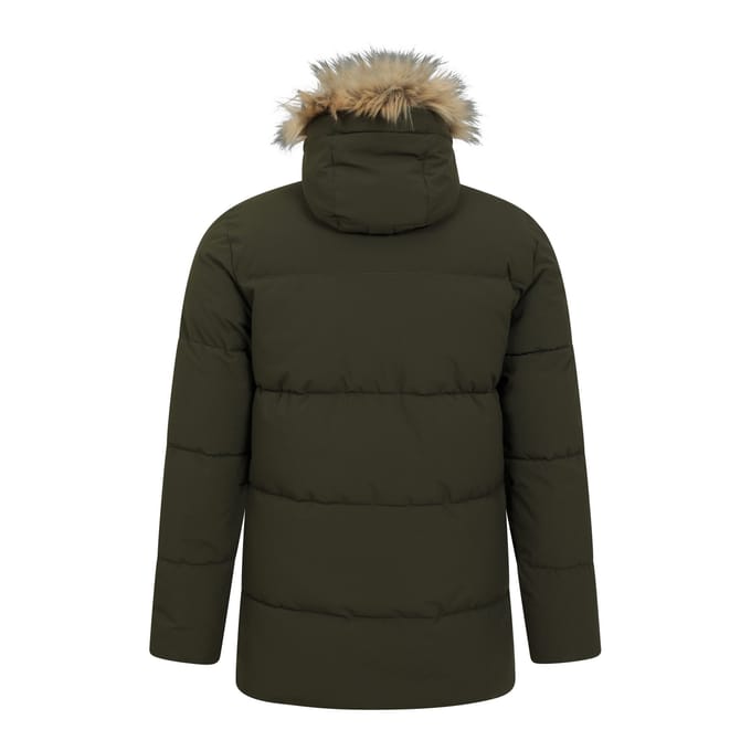 Mountain Warehouse Waterafstotende gewatteerde parka voor heren (Kaki Groen)