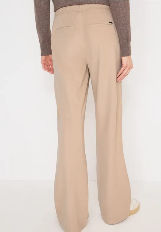 Broek met wijde pijpen in keperstof
