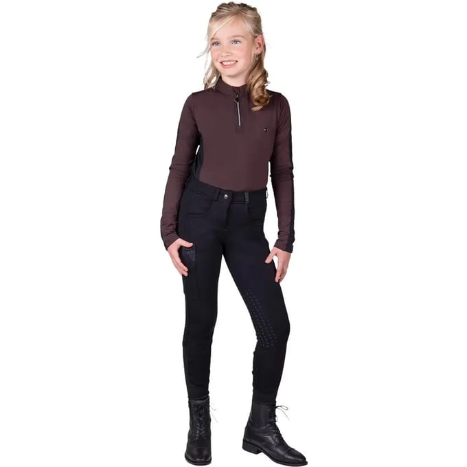 Qhp Rijbroek Kae Knie Grip Kids Zwart - 152