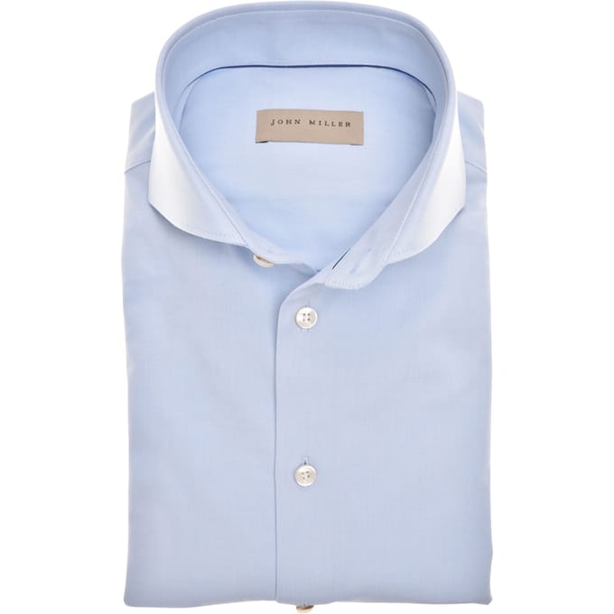 John Miller Overhemd Slim Fit  Lichtblauw 5346517