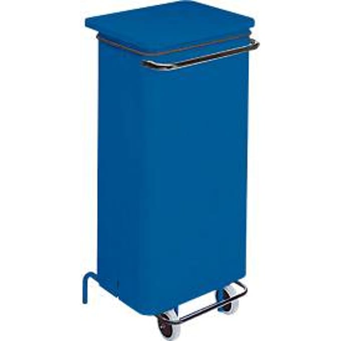 Afvalbak Conticolor - met pedaal - van metaal - 110L - blauw