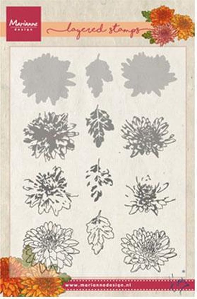 Marianne Design Stempel Tinys Chrysant - layering TC0858