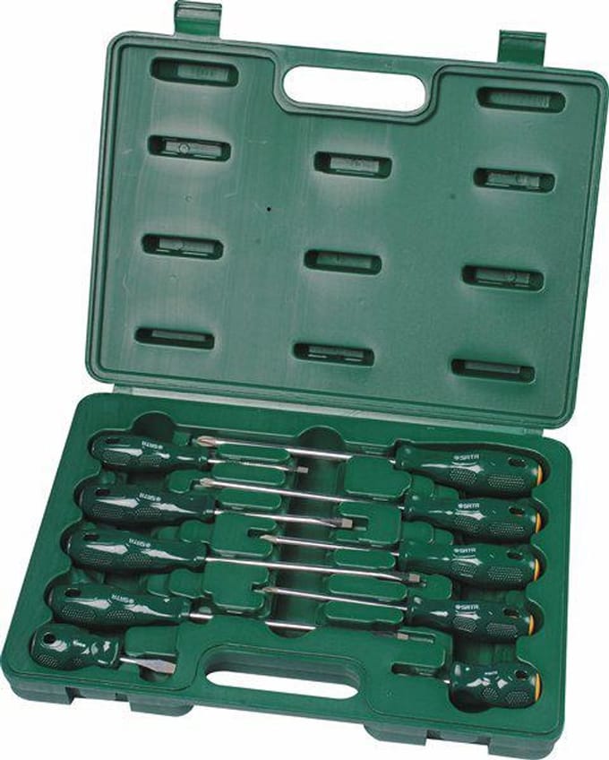 Sata ST09304ESJ - Schroevendraaier Set - 10-delige - Magnetisch - Ergonomisch Handvat