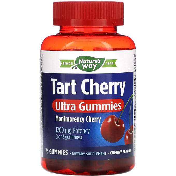 Nature's Way, zure kers, Ultra gummi, kersensmaak, 1.200 mg, 75 gummies (400 mg per kauwgom)
