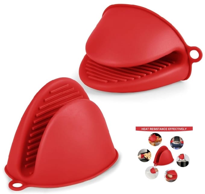 Mini siliconen ovenwanten - Hittebestendig - 2 stuks - Rood