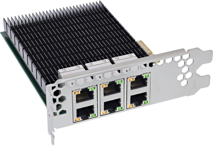 InLine® 6-poorts Gigabit netwerkkaart, 6x RJ45 1 Gb/s, PCIe x4