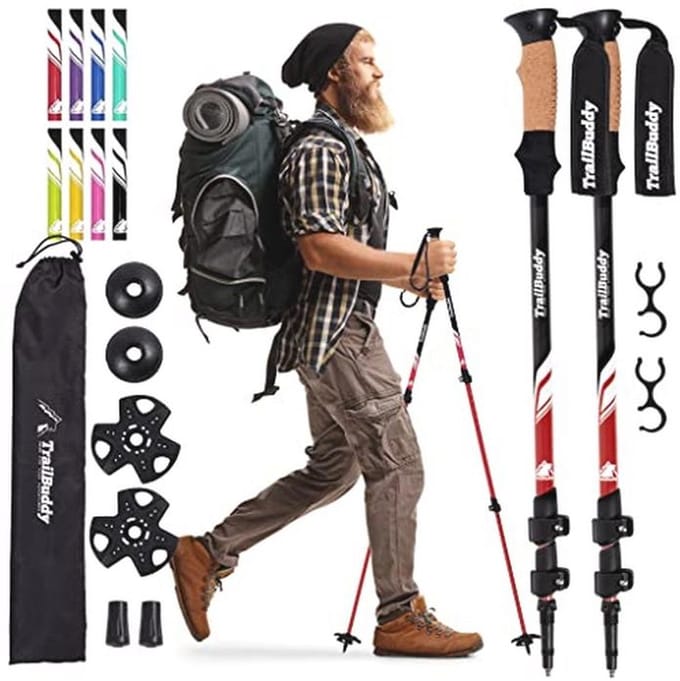 Lichtgewicht Verstelbare Wandelstokken - Set van 2 voor Trekking, Kamperen en Backpacken
