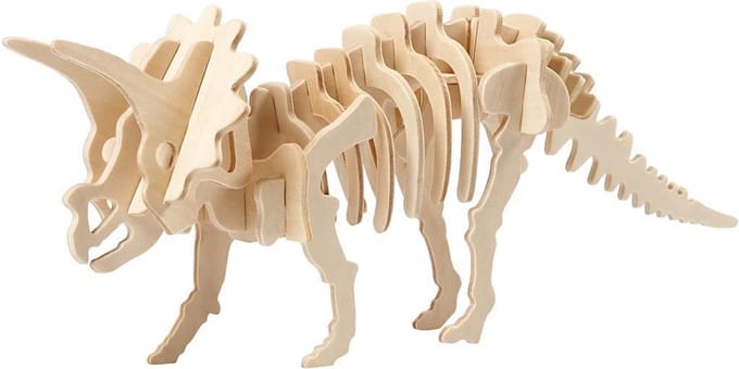 3D houten dinosaurus puzzel, Triceratops