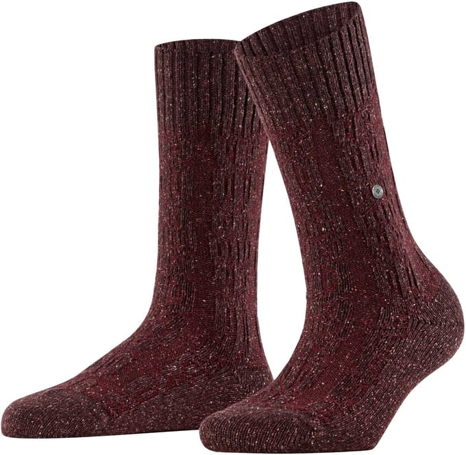 Burlington Kabel Tweed Boot Sokken Dames 27188 8546 winetasting 36-41