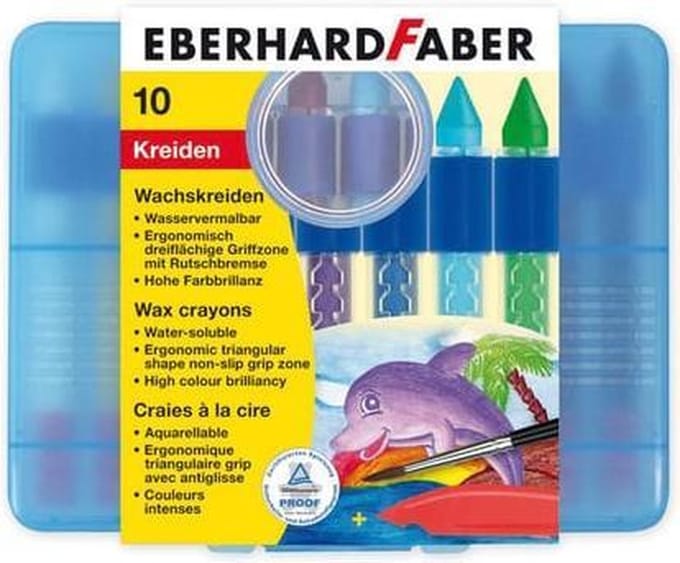 Eberhard Faber waskrijt - wateroplosbaar - box - 10 stuks - EF-521110