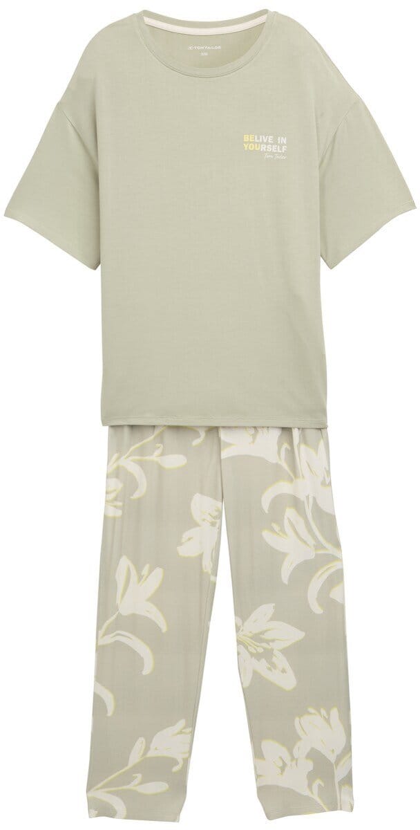 Tom Tailor - Pyjamaset met all-over print - Maat M/38 - grün-hell-Allover