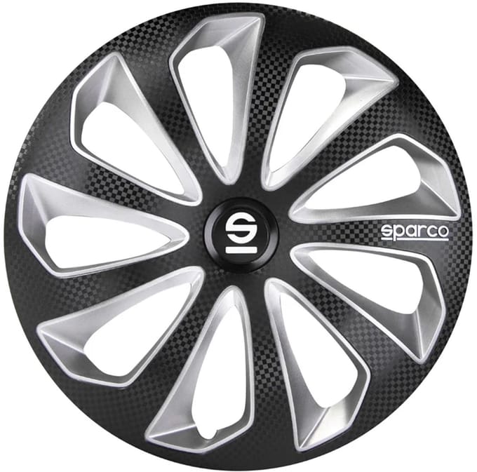 Sparco Wieldoppen Sicilia 16 Inch Abs Zilver/zwart Set Van 4