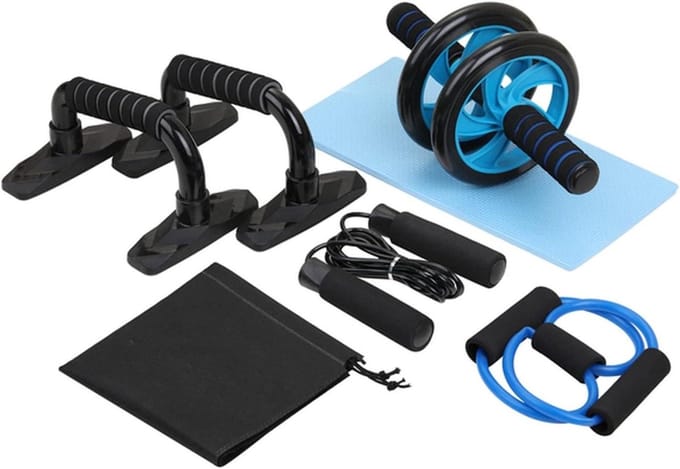 Buikspierroller Set - Ab Wheel - Core Training - Stabiele Beweging - 5-in-1 - One Color